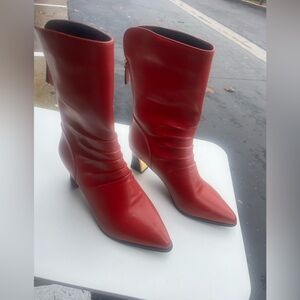 Elegant Red Heeled Boots